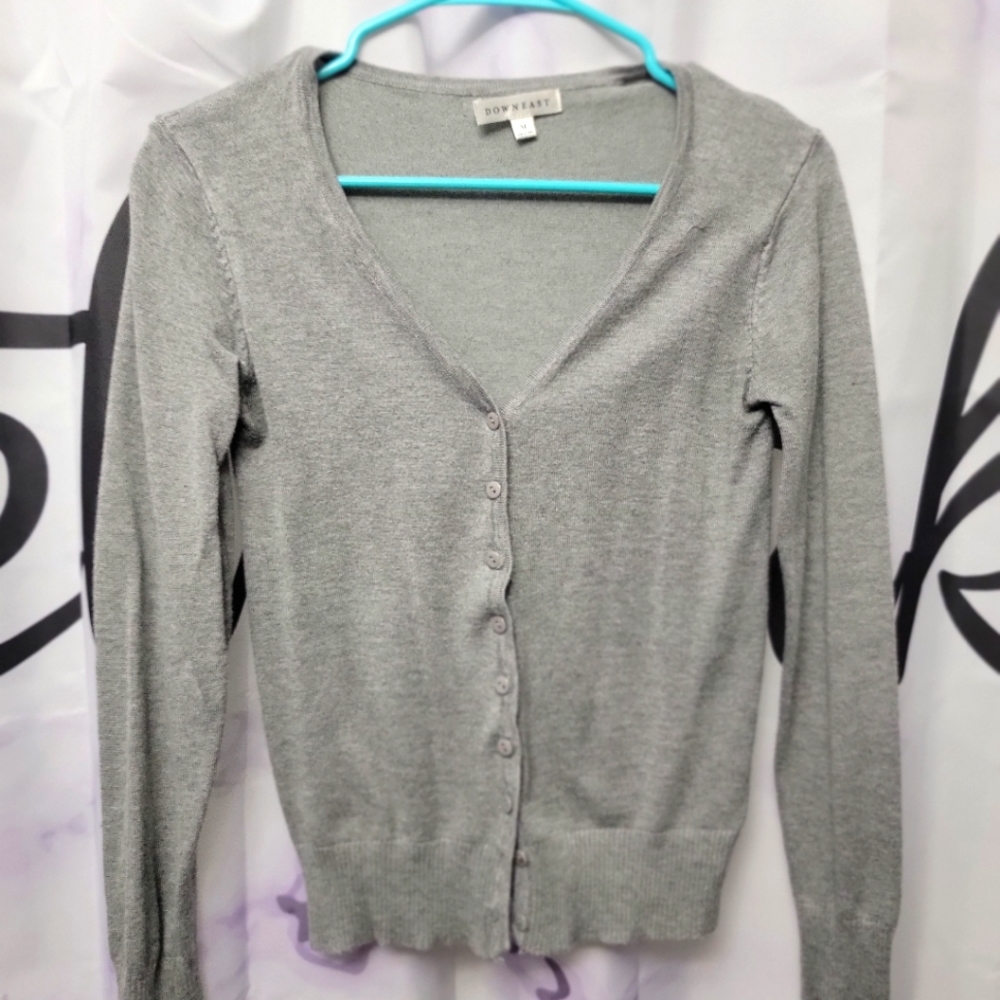DownEast Light Grey Cardigan